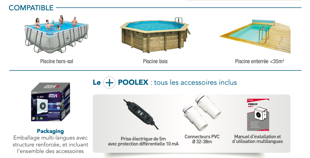 Pompe à chaleur Poolex Mag Fi -WiFi