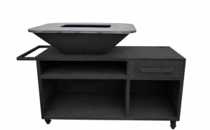 Barbecue avec meuble en acier noir EFP56RECT B