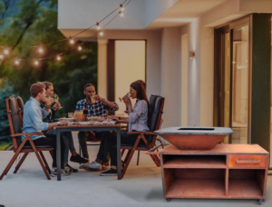 Barbecue avec mobilier en acier Corten EFP56RECT C (2)