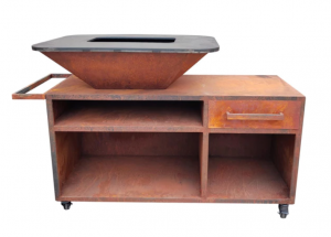 Barbecue avec mobilier en acier Corten EFP56RECT C