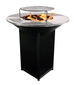 Grand barbecue noir avec plaque en acier EFP56B